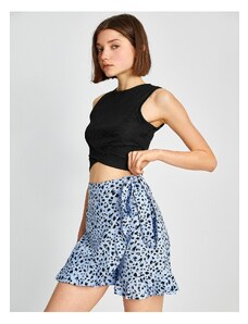 Koton Mini Shorts Skirt Patterned Frill Lacing Detail