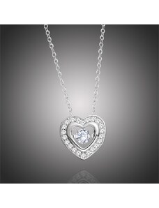 GRACE Silver Jewellery Stříbrný náhrdelník Swarovski Elements Simonita - srdce