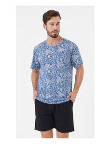 Gazzaz Pánské pyžamo šortky Šimon, barva modrá, 100% bavlna