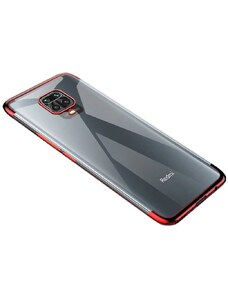 IZMAEL.eu Pouzdro Clear Color s barevným lemem pro Xiaomi Redmi Note 9 červená