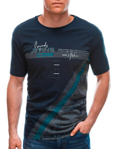 EDOTI Pánské tričko s potiskem 1665S - tmavě modré