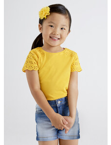 Mayoral ECOFRIENDS short sleeve embroidered T-shirt girl, Banana