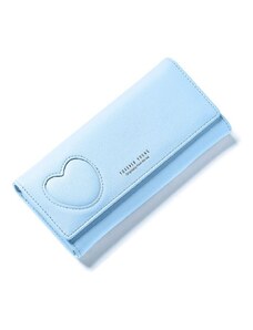 Dámská Peněženka Blue Heart PW65N, Modrá, Prostorná s 4 Přihrádkami na Karty, Rozměry 18.9x9.4x3 cm
