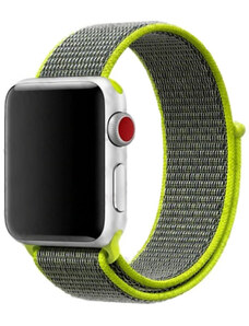 Crested Žlutozelený provlékací řemínek na suchý zip pro Apple Watch 38, 40 a 41 mm