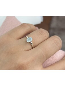 SYLVIENE Stříbrný prsten La Precia s Akvamarínem