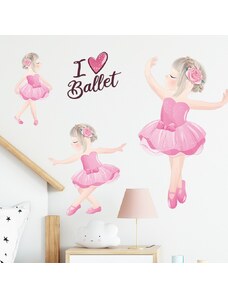 IZMAEL Samolepka na stenu/Tapeta I Love Ballet