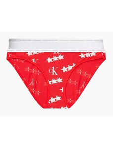Dámské kalhotky 000QD3789E - W5H - Červená, bílá - Calvin Klein