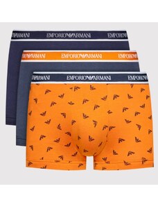 Pánské boxerky 111357 2R717 96735 - tm.modrá/oranžová - Emporio Armani