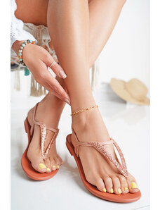 Grendha Tmavě růžové gumové sandály Cacau Elegante