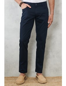 AC&Co / Altınyıldız Classics Men's Navy Blue Slim Fit Slim Fit 5 Pockets Flexible Chino Trousers.