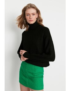 Trendyol černý rolák pletený svetr