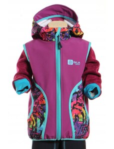 BajaDesign softshellová vesta pro holčičky, fialová + grafity