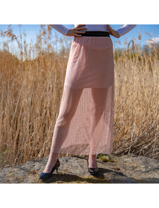 Dolce Moda Dvojitá dlouhá sukně 0112 - staro-růžová