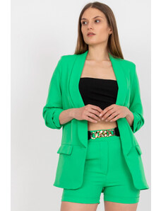 MladaModa Elegantní souprava šortek a saka model 84106 zelená