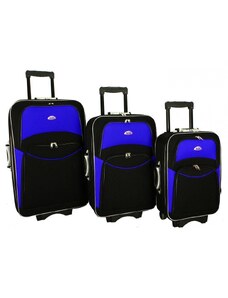 Rogal Sada 3 modro-černých cestovních kufrů "Standard" - vel. M, L, XL