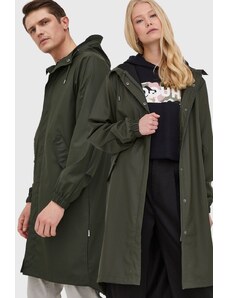 Nepromokavá bunda Rains 18140 Fishtail Parka zelená barva, přechodná