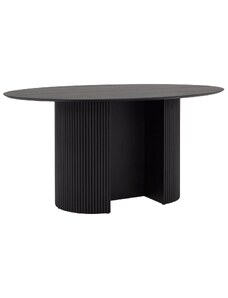 Černý jasanový oválný jídelní stůl Tenzo Rod 160 x 110 cm