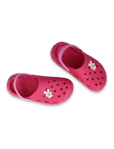 Befado dětské pantofle COMFORT - "kroksy" růžový zajíc