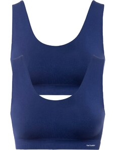 bonprix Bezešvý podprsenkový top Feel Comfort (2 ks v balení) Modrá