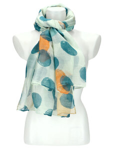 Cashmere Barebag Letní dámský barevný šátek s puntíky 180x72 cm modrá