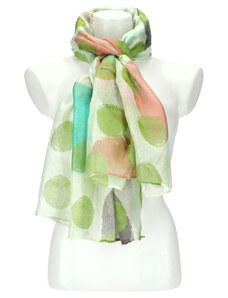 Cashmere Barebag Letní dámský barevný šátek s puntíky 180x72 cm zelená