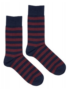 BUBIBUBI Tmavomodré ponožky s vínovými proužky 39-42