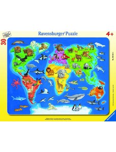 Ravensburger 06641 Mapa světa se zvířaty 30-48d