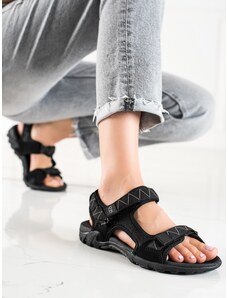 DK Exkluzívní černé dámské sandály bez podpatku