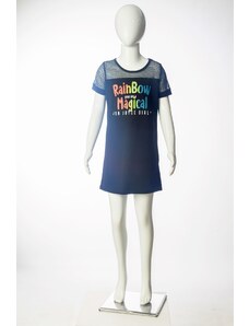 JOYCE Dívčí síťované šaty "RAINBOW"/Modrá
