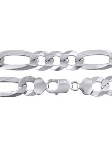 Silvego Stříbrný masivní řetěz Figaro pro muže 13 mm - rhodiovaný TTTA3P3006LN