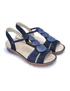 Krásné komfortní sandály z broušené kůže Ara 12-27239 modrá