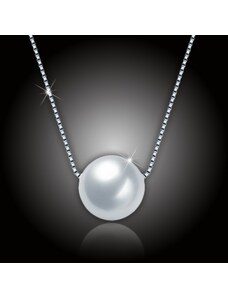 Elanis Jewel Stříbrný náhrdelník Elegant White Pearl Swarovski