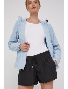 Kraťasy Helly Hansen dámské, černá barva, hladké, medium waist, 53077-001