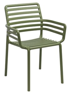 Zelená plastová zahradní židle Nardi Doga s područkami