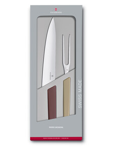 VICTORINOX Sada nože a vidličky na maso Swiss Modern barevná