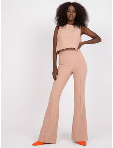 Fashionhunters Zaprášená růžová dvoudílná souprava s elegantními kalhotami