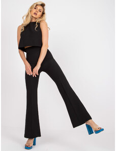 Fashionhunters Elegantní černý komplet s kalhotami s vysokým pasem