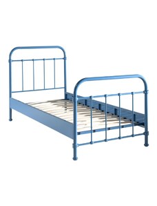 Modrá kovová postel Vipack New York 90 x 200 cm