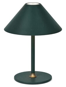 Tmavě zelená plastová nabíjecí stolní LED lampa Halo Design Hygge 19,5 cm