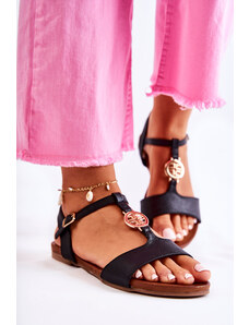 Kesi Lehké dámské sandály s přezkou Černá Carida
