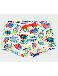 Boboli Chlapecké speedo plavky barevné rybičky s taštičkou