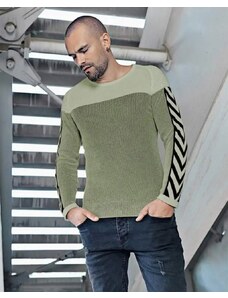 Fashionformen Zajímavý melírovaný pánský svetr se vzorem LAGOS 2369
