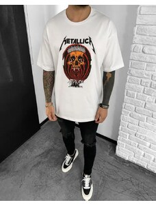 Fashionformen Stylové pánské tričko bílé Black Island Metallica