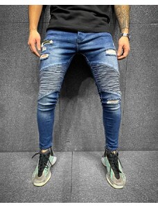 Fashionformen Jedinečné modré pánské džíny 2Y Premium Ribbed