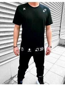 Fashionformen Černé pánské tričko OT SS Print
