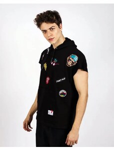 Fashionformen Černé pánské tričko s kapucí OX Original