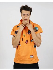 Fashionformen Oranžové pánské tričko s kapucí OX Original