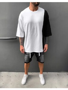 Fashionformen Pánské bílé tričko Black Island Double