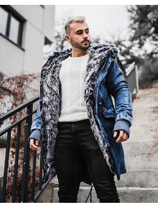 Fashionformen Riflová pánská zimní bunda parka modrá OJ Denim