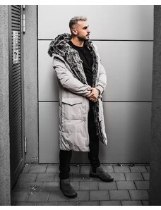 Fashionformen Prodloužená pánská zimní bunda parka sivá OJ Stranger